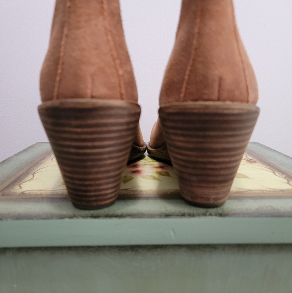 Lucky Brand Pallet Cocoa Brown Wedge Ankle Booties Size 7.5 - Picture 5 of 9